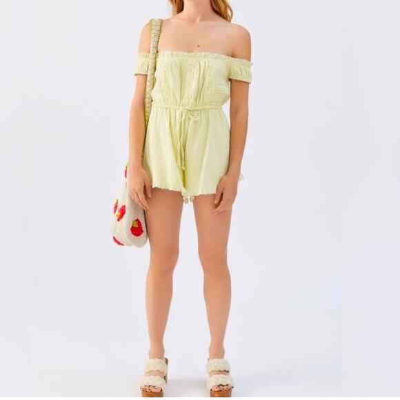 NEW Urban Outfitters Evie Off-The-Shoulder Romper Size XS - Picture 1 of 12